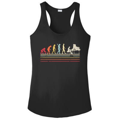 Funny Piano Retro Vintage Evolution Of Man Ladies PosiCharge Competitor Racerback Tank