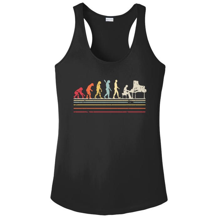 Funny Piano Retro Vintage Evolution Of Man Ladies PosiCharge Competitor Racerback Tank