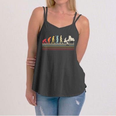 Funny Piano Retro Vintage Evolution Of Man Women's Strappy Tank