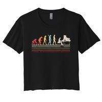 Funny Piano Retro Vintage Evolution Of Man Women's Crop Top Tee