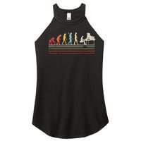 Funny Piano Retro Vintage Evolution Of Man Women's Perfect Tri Rocker Tank