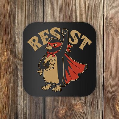 Funny Penguin Resist Penguins Protest Against Tariffs Coaster