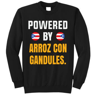 Funny Puerto Rico Flag Powered By Arroz Con Gandules Sweatshirt