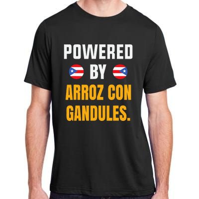 Funny Puerto Rico Flag Powered By Arroz Con Gandules Adult ChromaSoft Performance T-Shirt