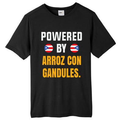 Funny Puerto Rico Flag Powered By Arroz Con Gandules Tall Fusion ChromaSoft Performance T-Shirt