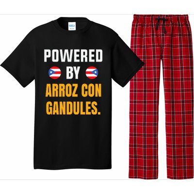 Funny Puerto Rico Flag Powered By Arroz Con Gandules Pajama Set