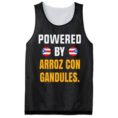 Funny Puerto Rico Flag Powered By Arroz Con Gandules Mesh Reversible Basketball Jersey Tank