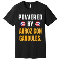 Funny Puerto Rico Flag Powered By Arroz Con Gandules Premium T-Shirt