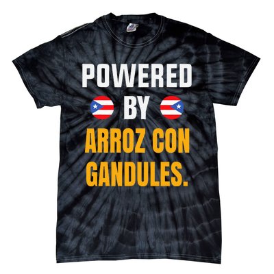 Funny Puerto Rico Flag Powered By Arroz Con Gandules Tie-Dye T-Shirt