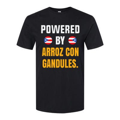 Funny Puerto Rico Flag Powered By Arroz Con Gandules Softstyle CVC T-Shirt