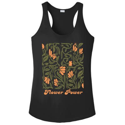 Flower Power Retro 60s & 70s Vibe Ladies PosiCharge Competitor Racerback Tank