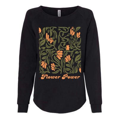 Flower Power Retro 60s & 70s Vibe Womens California Wash Sweatshirt