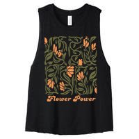 Flower Power Retro 60s & 70s Vibe Women's Racerback Cropped Tank