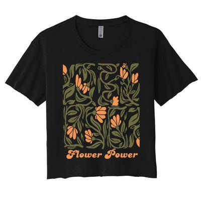 Flower Power Retro 60s & 70s Vibe Women's Crop Top Tee