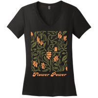 Flower Power Retro 60s & 70s Vibe Women's V-Neck T-Shirt