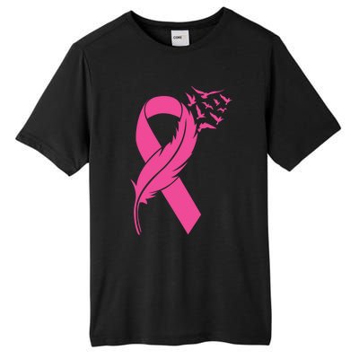 Feather Pink Ribbon Fight Cancer Breast Cancer Warrior Cute Gift Tall Fusion ChromaSoft Performance T-Shirt