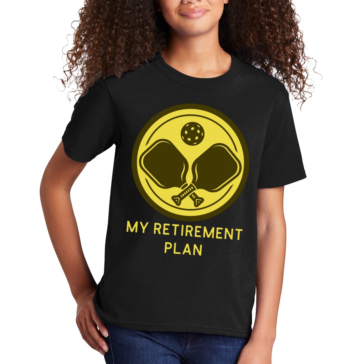 Funny Pickleball Retired Retirement Plan Kids T-Shirt