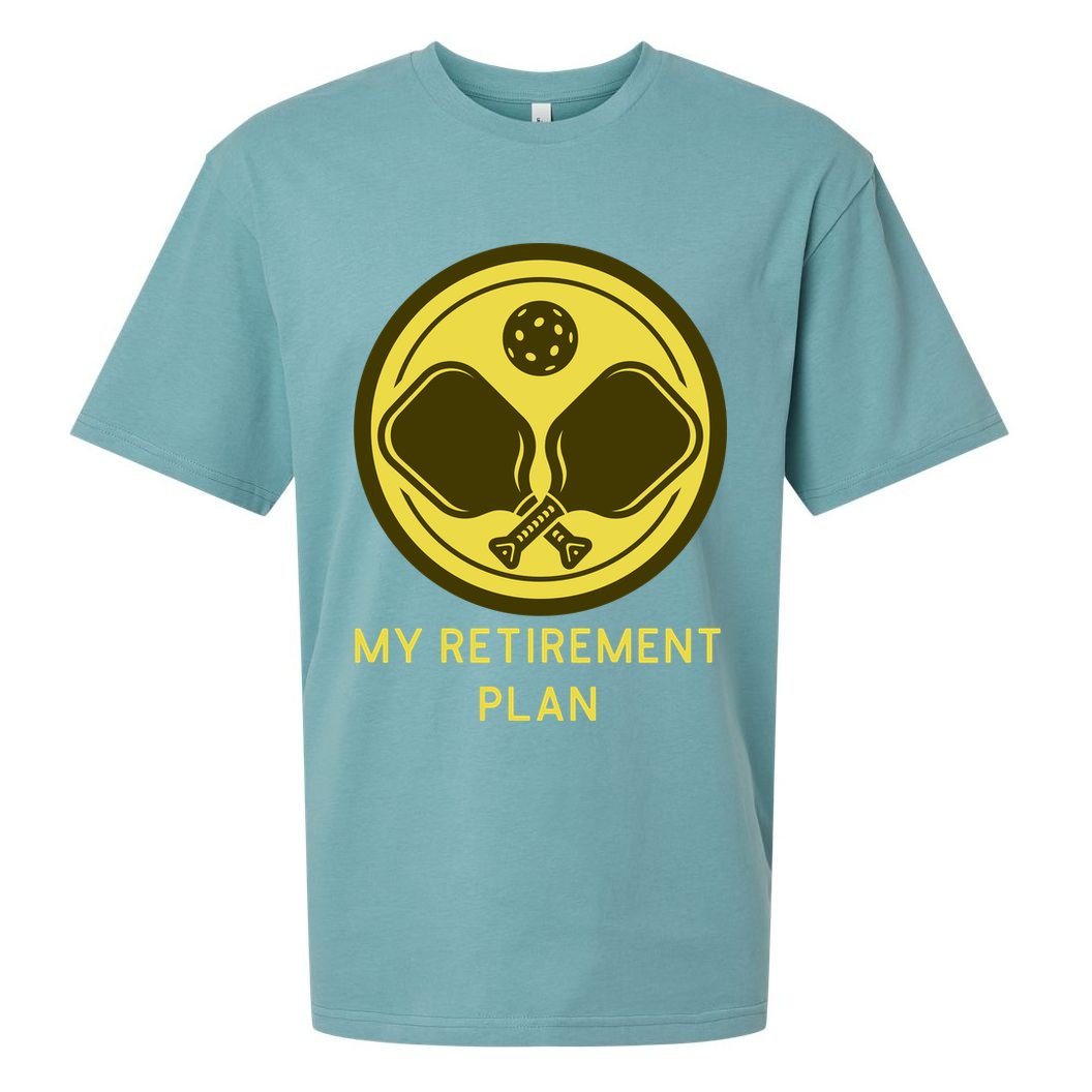 Funny Pickleball Retired Retirement Plan Sueded Cloud Jersey T-Shirt