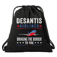 Funny Political Ron DeSantis Vintage DeSantis Airlines Drawstring Bag