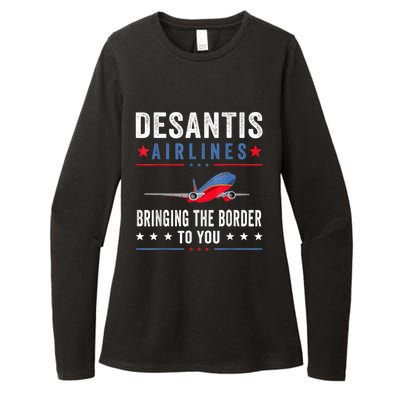 Funny Political Ron DeSantis Vintage DeSantis Airlines Womens CVC Long Sleeve Shirt