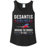 Funny Political Ron DeSantis Vintage DeSantis Airlines Ladies Essential Tank