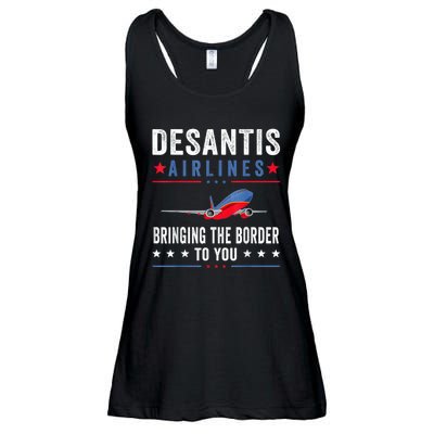 Funny Political Ron DeSantis Vintage DeSantis Airlines Ladies Essential Flowy Tank