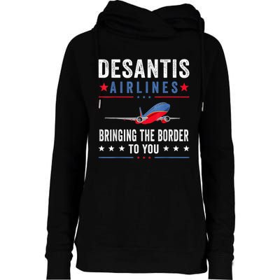 Funny Political Ron DeSantis Vintage DeSantis Airlines Womens Funnel Neck Pullover Hood