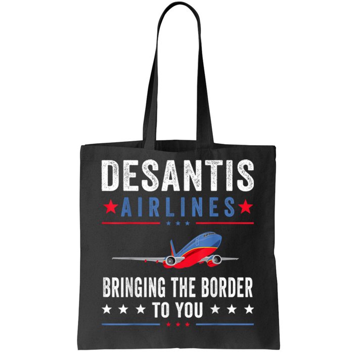 Funny Political Ron DeSantis Vintage DeSantis Airlines Tote Bag