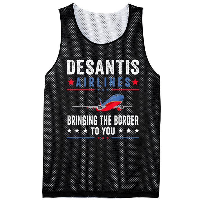 Funny Political Ron DeSantis Vintage DeSantis Airlines Mesh Reversible Basketball Jersey Tank