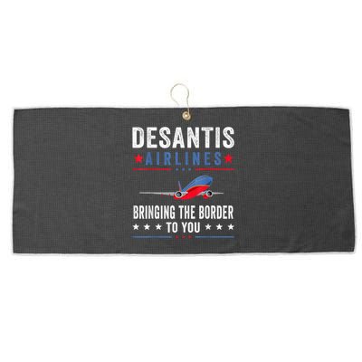 Funny Political Ron DeSantis Vintage DeSantis Airlines Large Microfiber Waffle Golf Towel