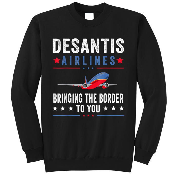 Funny Political Ron DeSantis Vintage DeSantis Airlines Tall Sweatshirt