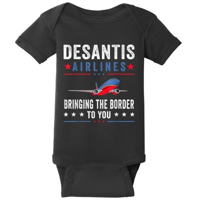 Funny Political Ron DeSantis Vintage DeSantis Airlines Baby Bodysuit