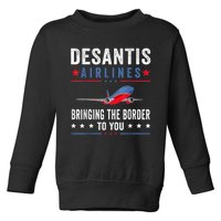 Funny Political Ron DeSantis Vintage DeSantis Airlines Toddler Sweatshirt