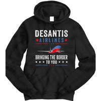 Funny Political Ron DeSantis Vintage DeSantis Airlines Tie Dye Hoodie