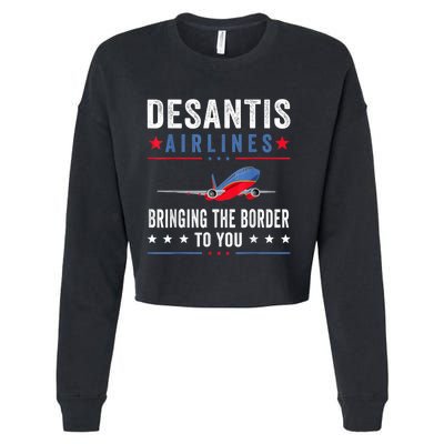 Funny Political Ron DeSantis Vintage DeSantis Airlines Cropped Pullover Crew