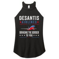 Funny Political Ron DeSantis Vintage DeSantis Airlines Women's Perfect Tri Rocker Tank