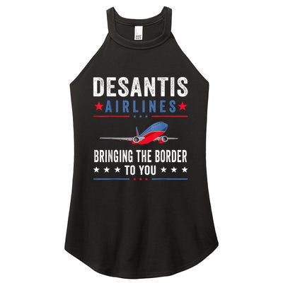 Funny Political Ron DeSantis Vintage DeSantis Airlines Women's Perfect Tri Rocker Tank