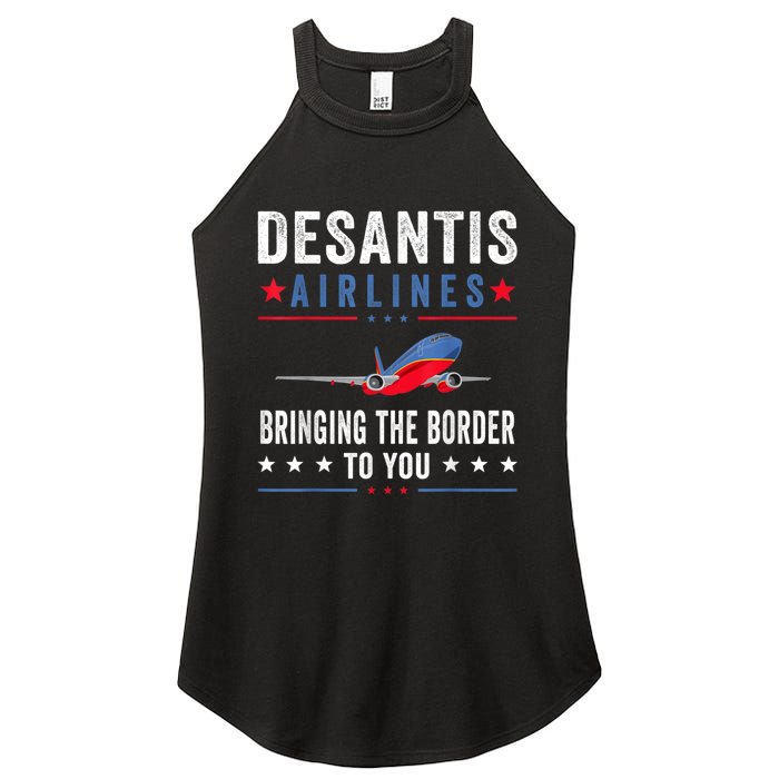 Funny Political Ron DeSantis Vintage DeSantis Airlines Women's Perfect Tri Rocker Tank