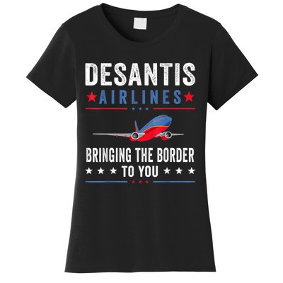 Funny Political Ron DeSantis Vintage DeSantis Airlines Women's T-Shirt