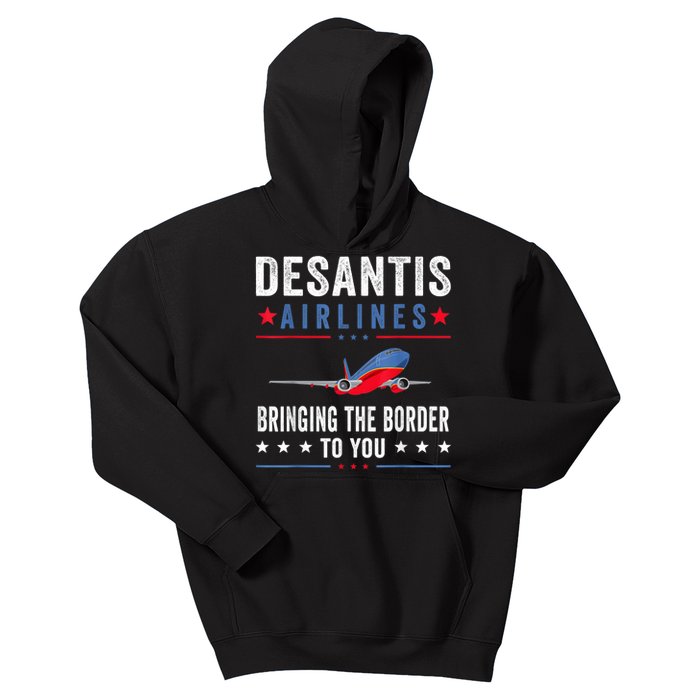 Funny Political Ron DeSantis Vintage DeSantis Airlines Kids Hoodie