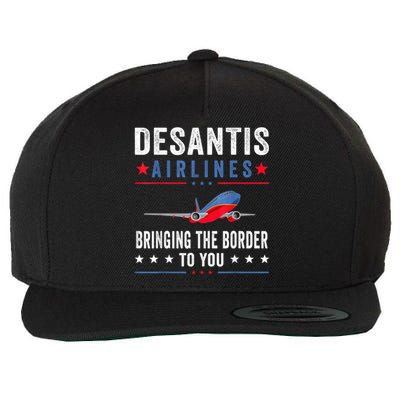 Funny Political Ron DeSantis Vintage DeSantis Airlines Wool Snapback Cap