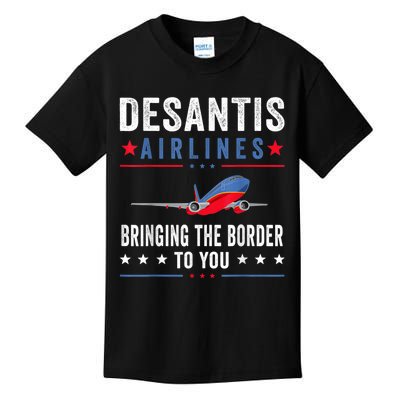 Funny Political Ron DeSantis Vintage DeSantis Airlines Kids T-Shirt