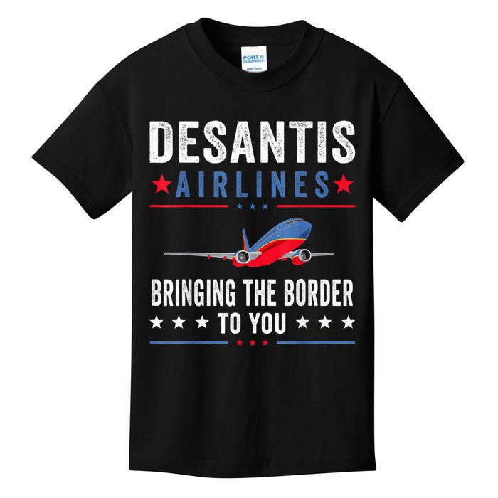 Funny Political Ron DeSantis Vintage DeSantis Airlines Kids T-Shirt