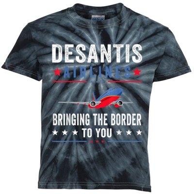 Funny Political Ron DeSantis Vintage DeSantis Airlines Kids Tie-Dye T-Shirt