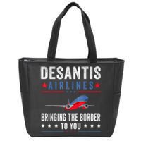 Funny Political Ron DeSantis Vintage DeSantis Airlines Zip Tote Bag