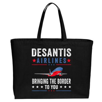 Funny Political Ron DeSantis Vintage DeSantis Airlines Cotton Canvas Jumbo Tote