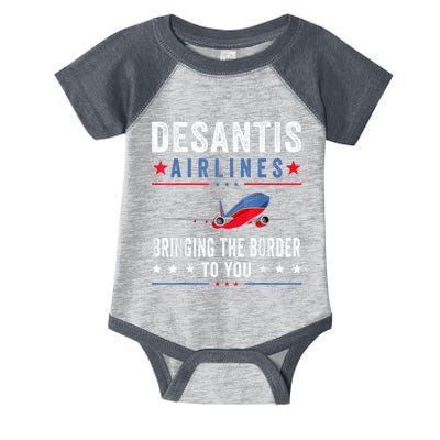 Funny Political Ron DeSantis Vintage DeSantis Airlines Infant Baby Jersey Bodysuit