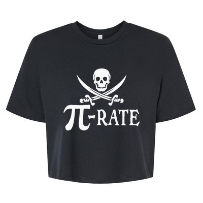 Funny Pi Rate Pirate Pi Day Vintage Math Teacher Retro Bella+Canvas Jersey Crop Tee