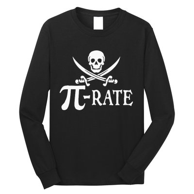 Funny Pi Rate Pirate Pi Day Vintage Math Teacher Retro Long Sleeve Shirt