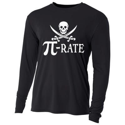 Funny Pi Rate Pirate Pi Day Vintage Math Teacher Retro Cooling Performance Long Sleeve Crew